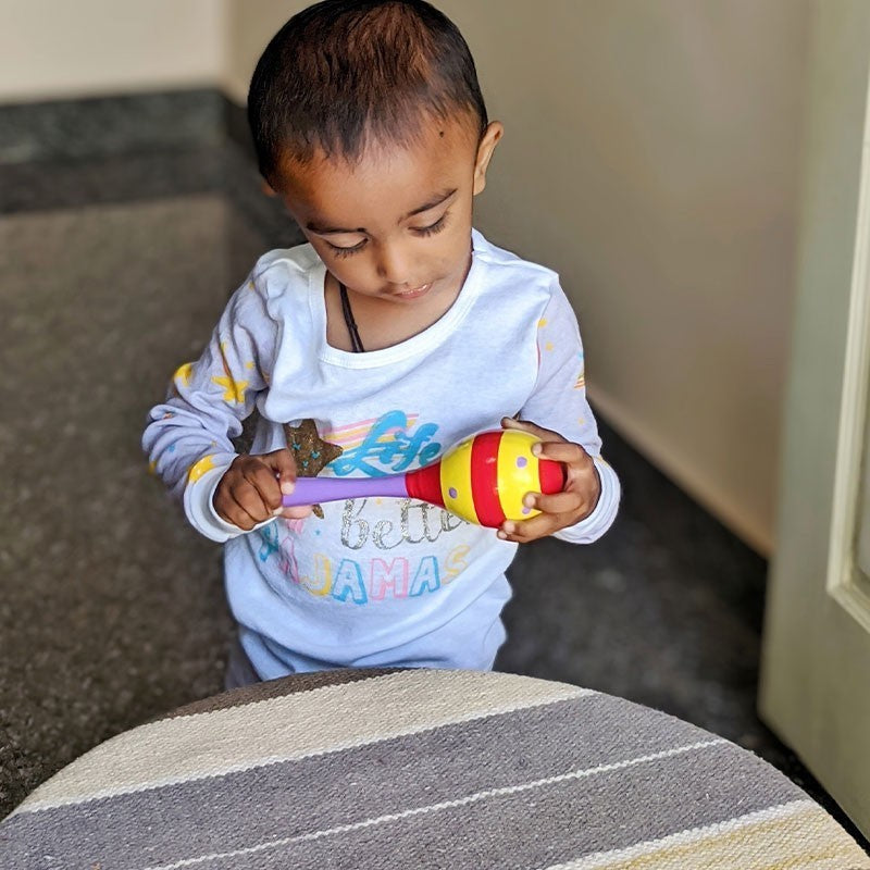 Sneezy Rolling Rattle - Channapatna Handmade Wooden Toy