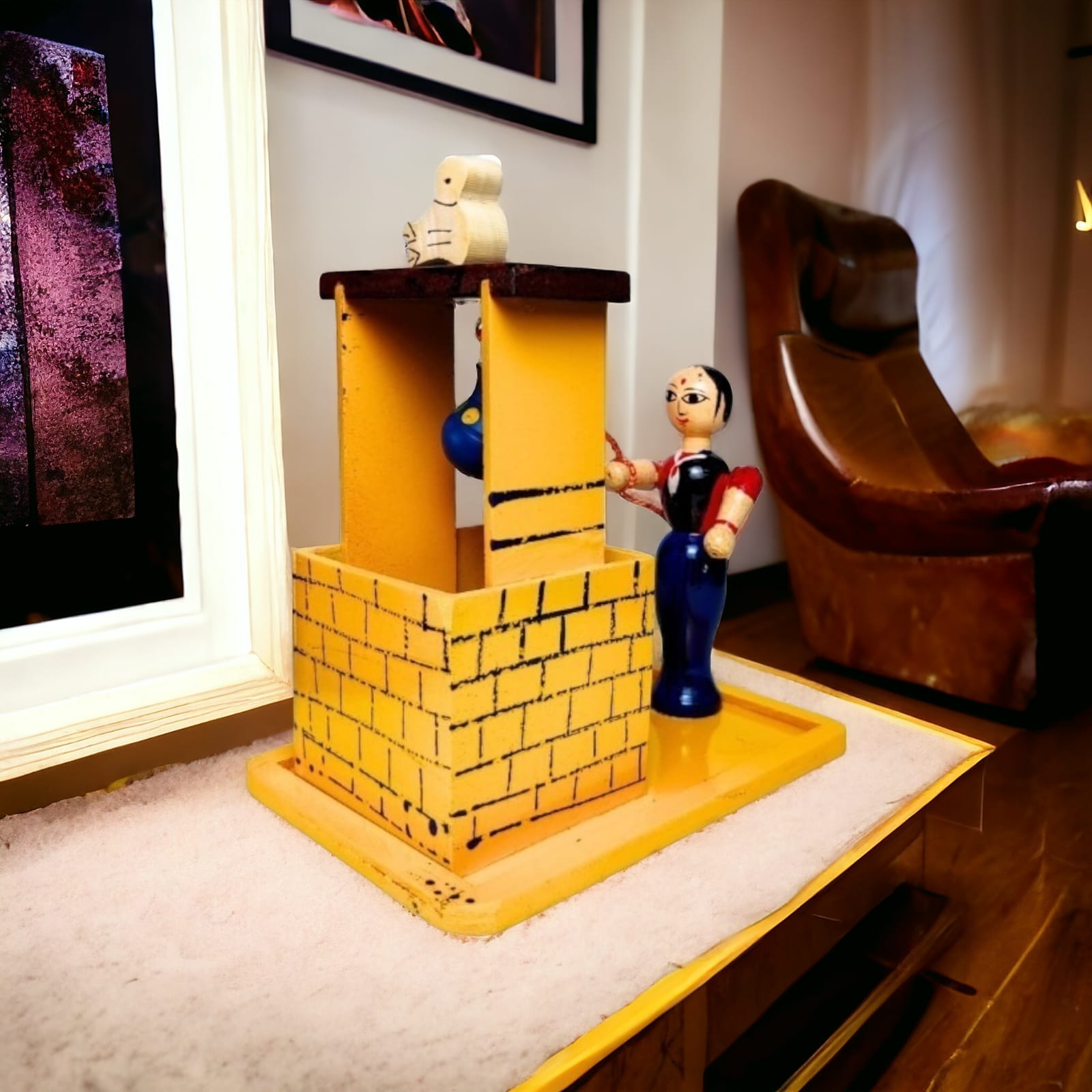 Lady Working On Well – Channapatna Toys